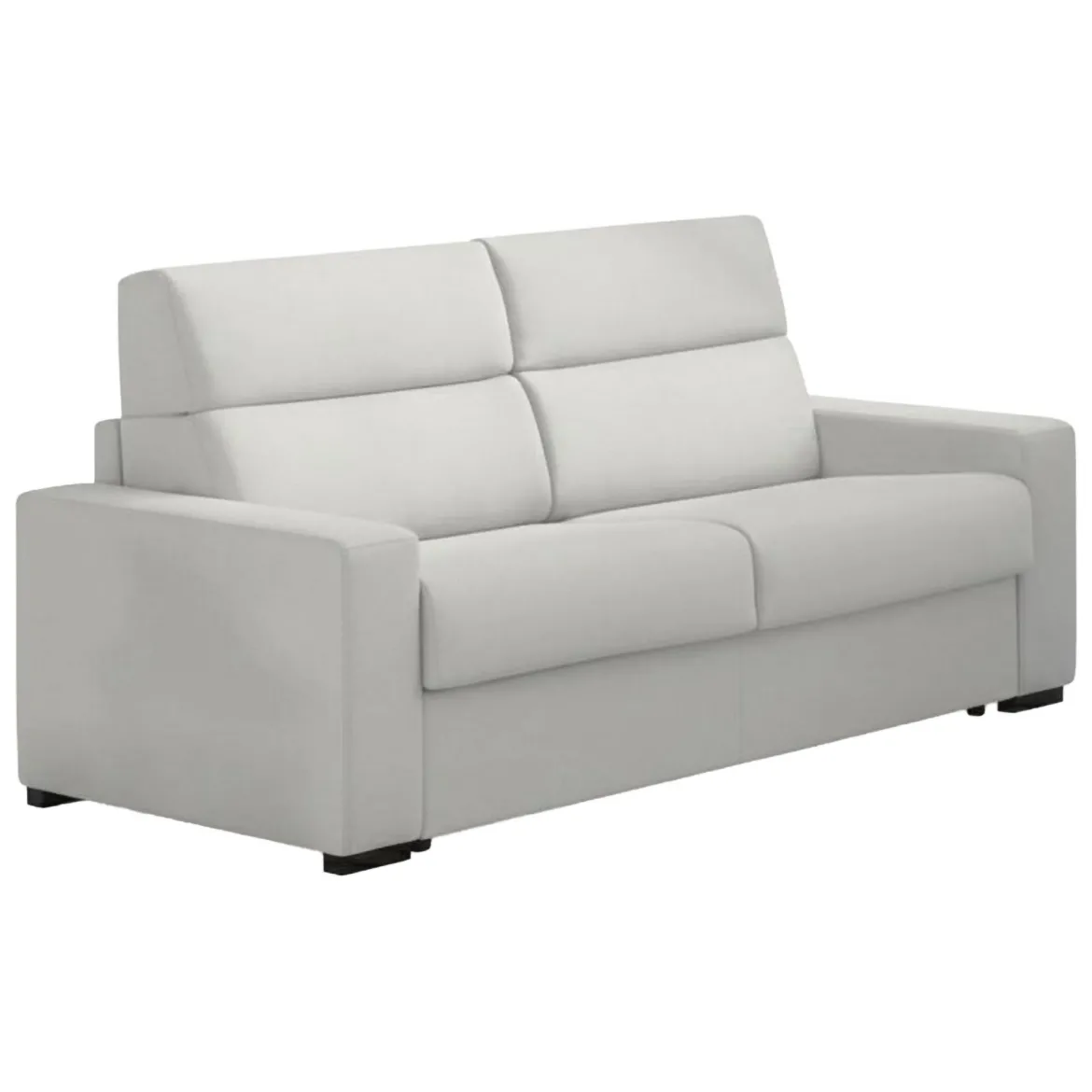 Divano Fisso 2 Posti Grigio Chiaro Sfoderabile Idrorepellente 205x95x100h cm, Lavabile Made in Italy - Flaibano