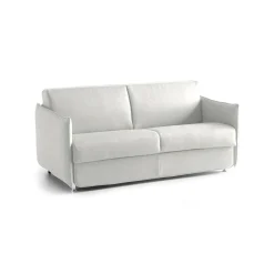 Divano Fisso 3 Posti Grigio Chiaro Sfoderabile Lavabile 200x95 cm, Braccioli Made in Italy - Severo