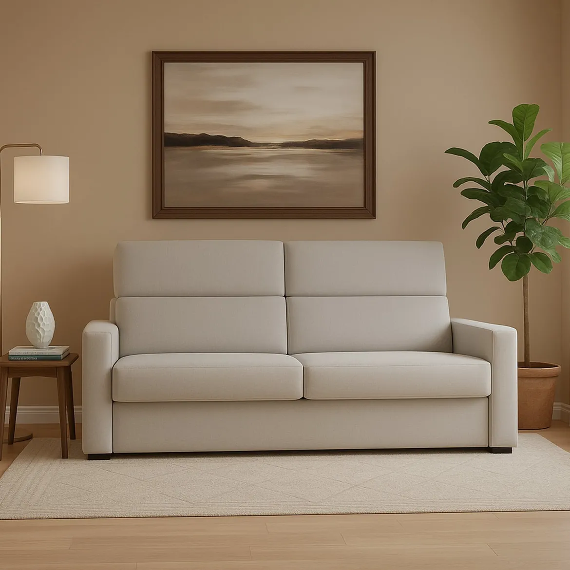 Divano Fisso 3 Posti Grigio Chiaro Sfoderabile Lavabile 225x95 cm, Braccioli Made in Italy - Cantu