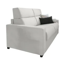 Divano Fisso 3 Posti Grigio Chiaro Sfoderabile Lavabile 225x95 cm, Braccioli Made in Italy - Cantu