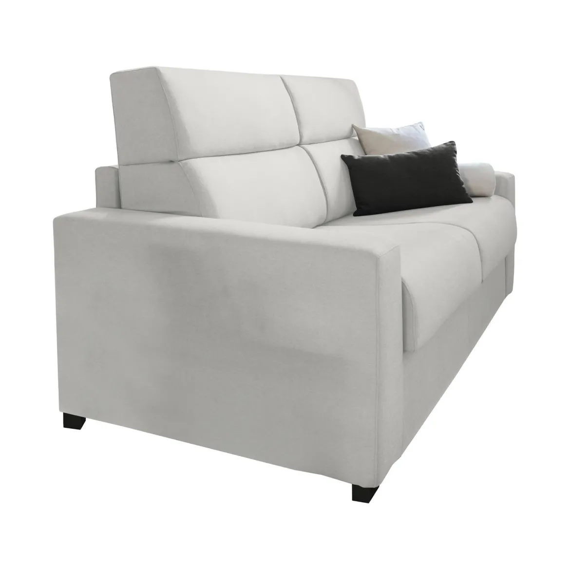 Divano Fisso 3 Posti Grigio Chiaro Sfoderabile Lavabile 225x95 cm, Braccioli Made in Italy - Cantu