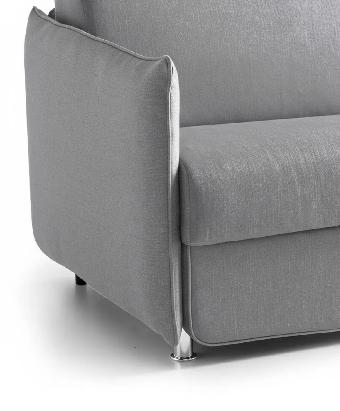 Divano Fisso 2 Posti Grigio Sfoderabile Idrorepellente 160x95x90h cm, Lavabile Made in Italy - Monleale