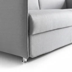 Divano Fisso 2 Posti Grigio Sfoderabile Idrorepellente 185x95x100h cm, Lavabile Made in Italy - Lapio