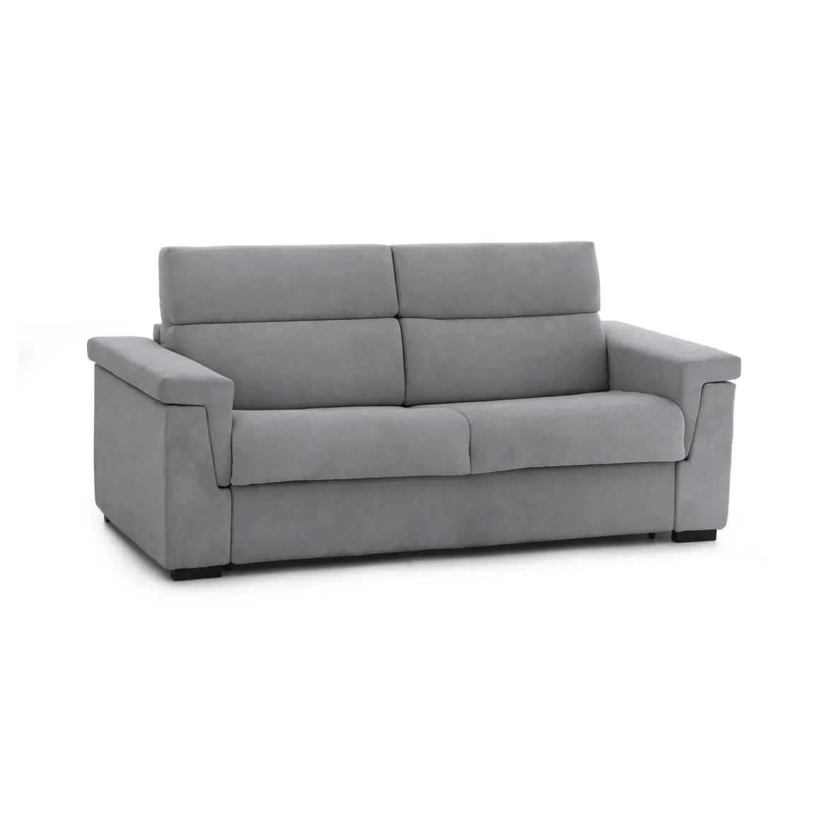 Divano Fisso 2 Posti Grigio Sfoderabile Idrorepellente 205x95x100h cm, Lavabile Made in Italy - Gorreto