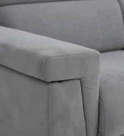 Divano Fisso 2 Posti Grigio Sfoderabile Idrorepellente 205x95x100h cm, Lavabile Made in Italy - Gorreto