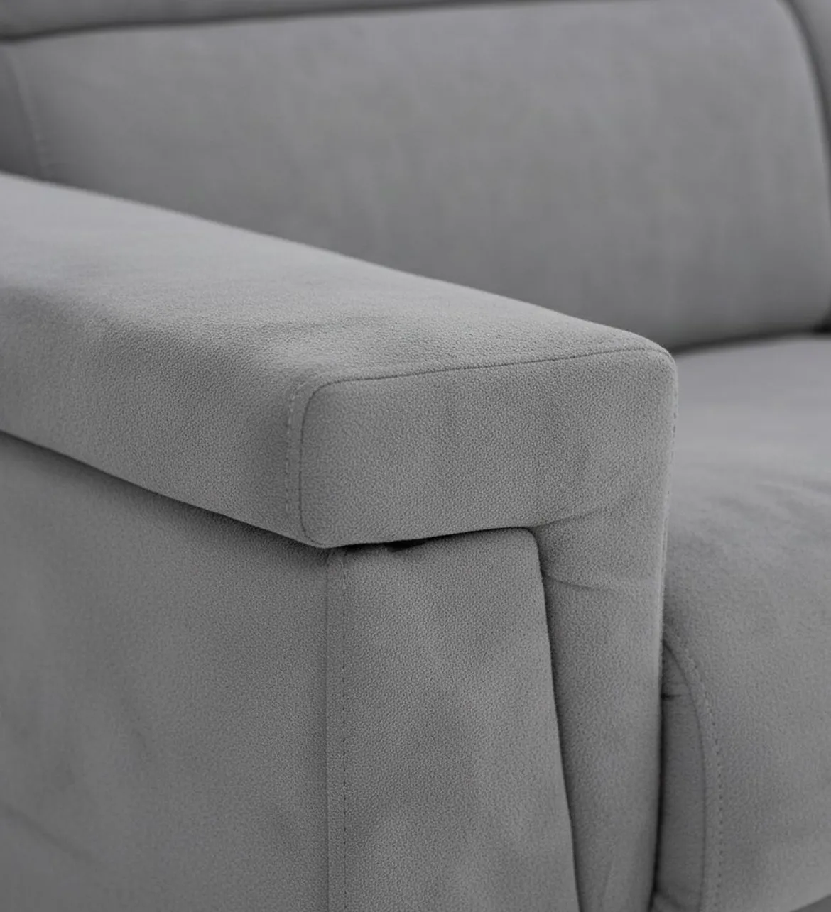 Divano Fisso 2 Posti Grigio Sfoderabile Idrorepellente 205x95x100h cm, Lavabile Made in Italy - Gorreto