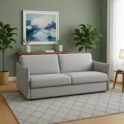 Divano Fisso 3 Posti Grigio Sfoderabile Lavabile 200x95 cm, Braccioli Made in Italy - Severo