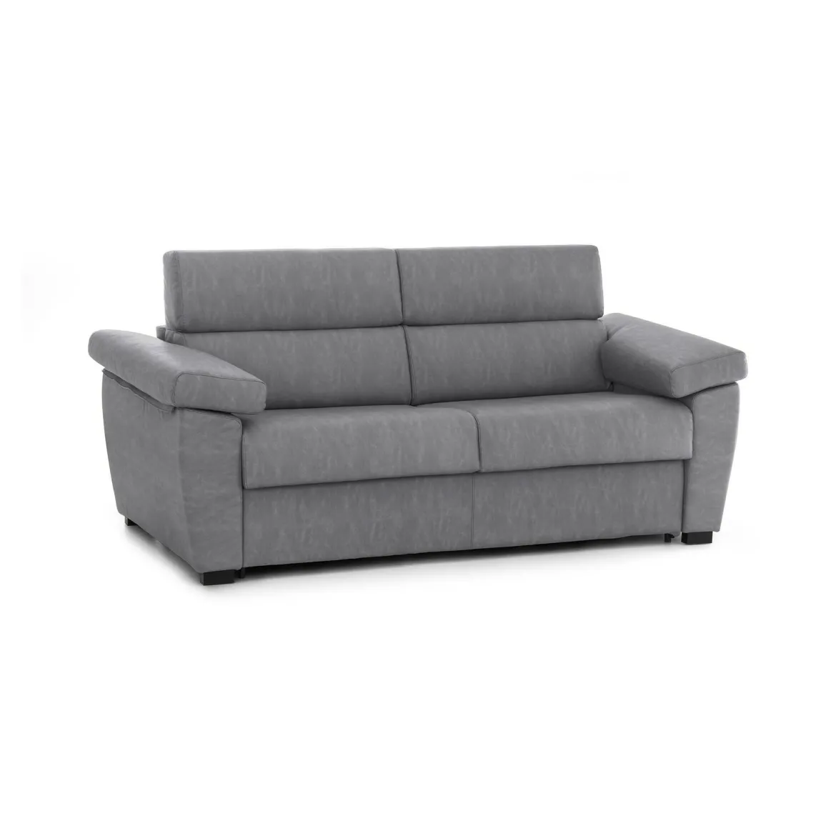 Divano Fisso 3 Posti Grigio Sfoderabile Lavabile 225x95 cm, Braccioli Made in Italy - Giffone