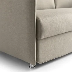 Divano Fisso 2 Posti Grigio Tortora Sfoderabile Idrorepellente 180x95x90h cm, Lavabile Made in Italy - Varedo