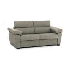 Divano Fisso 2 Posti Grigio Tortora Sfoderabile Idrorepellente 185x95x100h cm, Lavabile Made in Italy - Pisogne