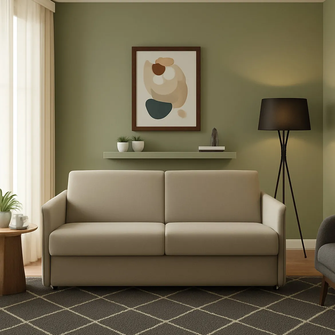 Divano Fisso 3 Posti Grigio Tortora Sfoderabile Lavabile 200x95 cm, Braccioli Made in Italy - Severo