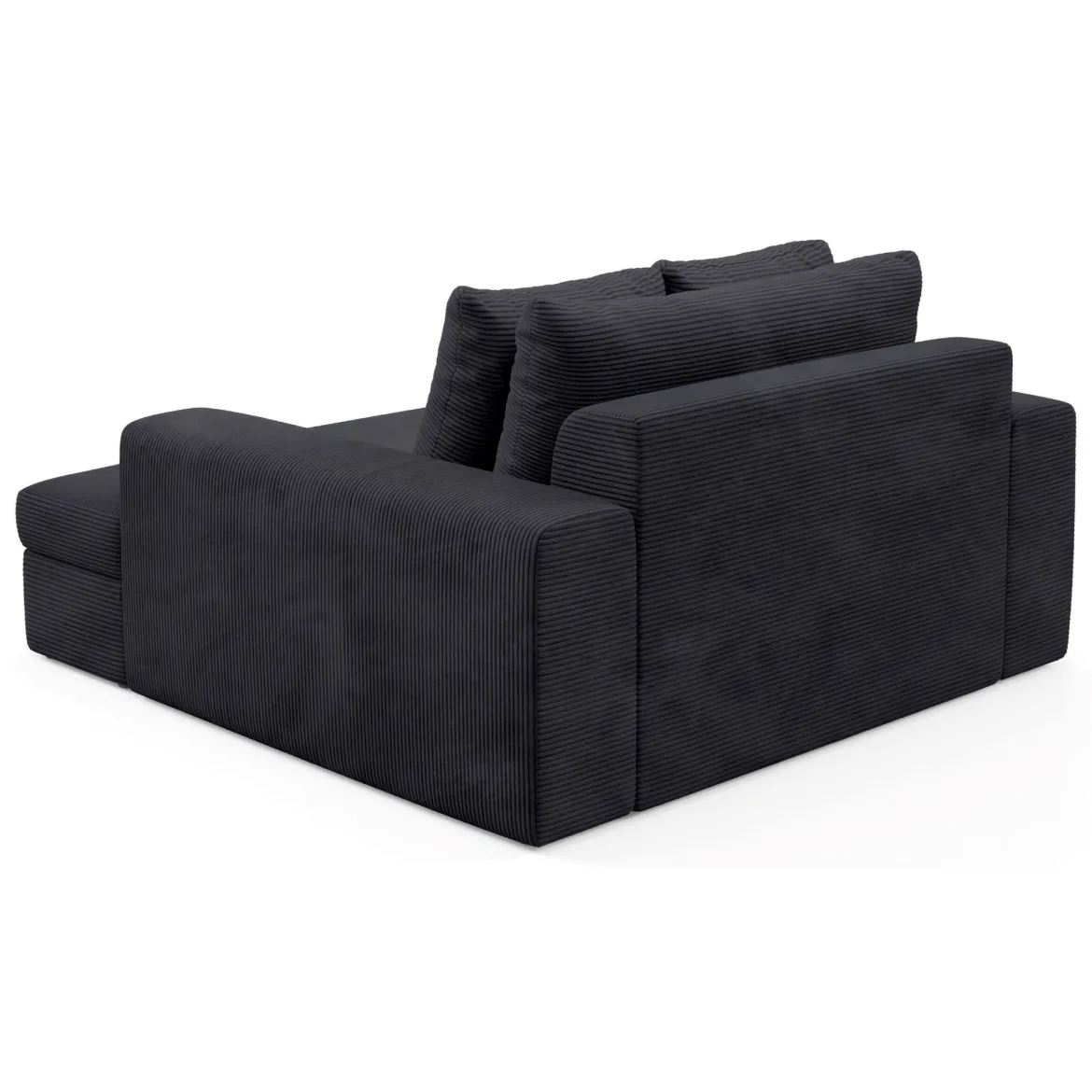 Divano Fisso 2 Posti Nero Cuscini Sfoderabili Braccioli 162x167x86h cm, Posti a Sedere 2 - Comazzo