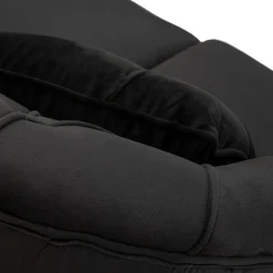 Divano Fisso 2 Posti Nero oro Effetto Velluto Trapuntato Braccioli 130x83x91h cm, Cuscini Inclusi - Diskit