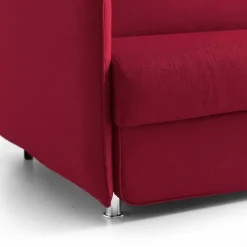 Divano Fisso 2 Posti Rosso Sfoderabile Idrorepellente 160x95x90h cm, Lavabile Made in Italy - Monleale
