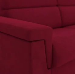 Divano Fisso 2 Posti Rosso Sfoderabile Idrorepellente 185x95x100h cm, Lavabile Made in Italy - Pisogne