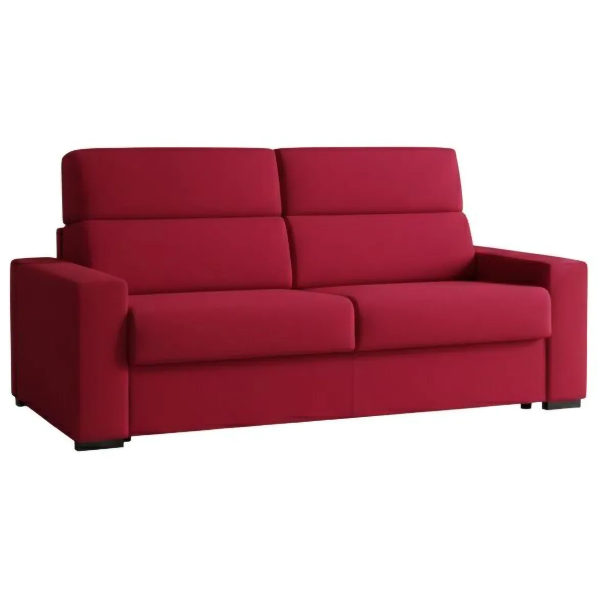 Divano Fisso 3 Posti Rosso Sfoderabile Lavabile 225x95 cm, Braccioli Made in Italy - Cantu