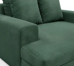 Divano Fisso 2 Posti Verde Cuscini Sfoderabili Braccioli 162x167x86h cm, Posti a Sedere 2 - Comazzo