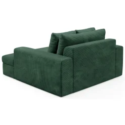 Divano Fisso 2 Posti Verde Cuscini Sfoderabili Braccioli 162x167x86h cm, Posti a Sedere 2 - Comazzo