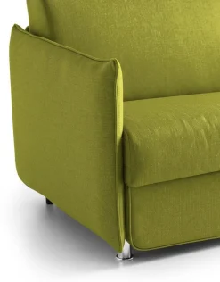 Divano Fisso 2 Posti Verde Sfoderabile Idrorepellente 160x95x90h cm, Lavabile Made in Italy - Monleale