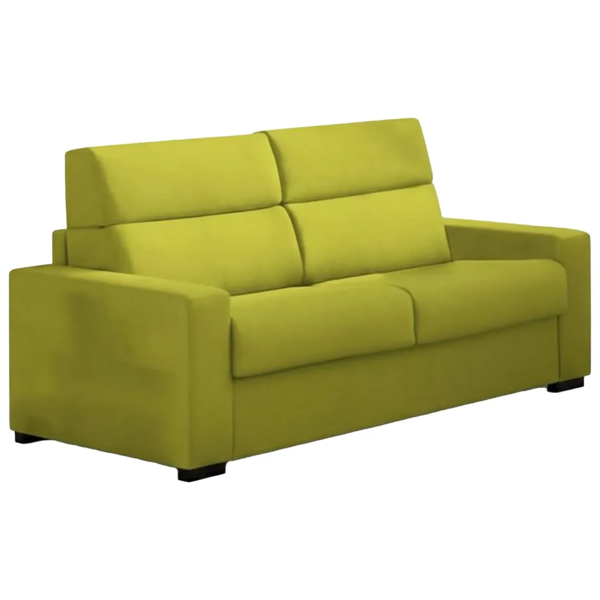 Divano Fisso 2 Posti Verde Sfoderabile Idrorepellente 200x95x100h cm, Lavabile Made in Italy - Letino