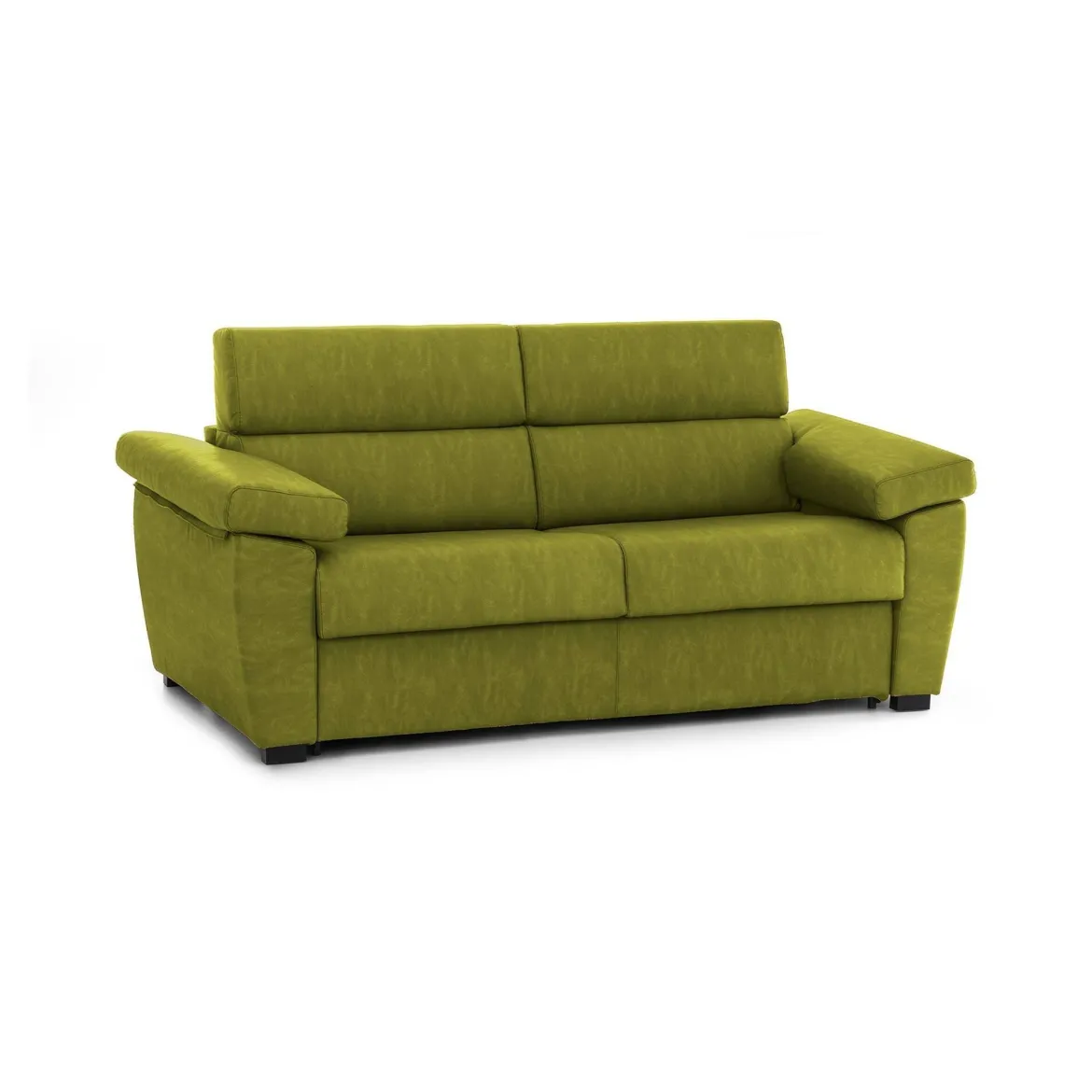 Divano Fisso 2 Posti Verde Sfoderabile Idrorepellente 205x95x100h cm, Lavabile Made in Italy - Gorreto