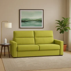 Divano Fisso 3 Posti Verde Sfoderabile Lavabile 220x95 cm, Braccioli Made in Italy - Ozegna