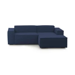 Divano in legno e ferro rivestito in tessuto grigio 180x95x90h cm - Azzurrite
