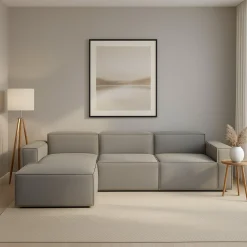 Divano in legno e ferro rivestito in tessuto rosso 220x95x70h cm - Lepidolite