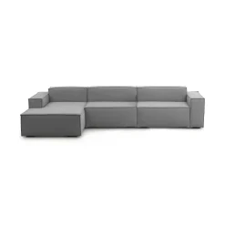 Divano in legno e ferro rivestito in tessuto rosso 220x95x70h cm - Lepidolite
