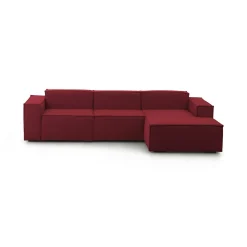 Divano in legno e ferro rivestito in tessuto tortora 160x95x85h cm - Aggius