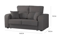 Divano in legno e metallo rivestito in tessuto nero e oro 148x84x68h cm - Gupta
