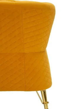 Divano in legno rivestito in tessuto ocra e oro 162x83x76h cm - Casio