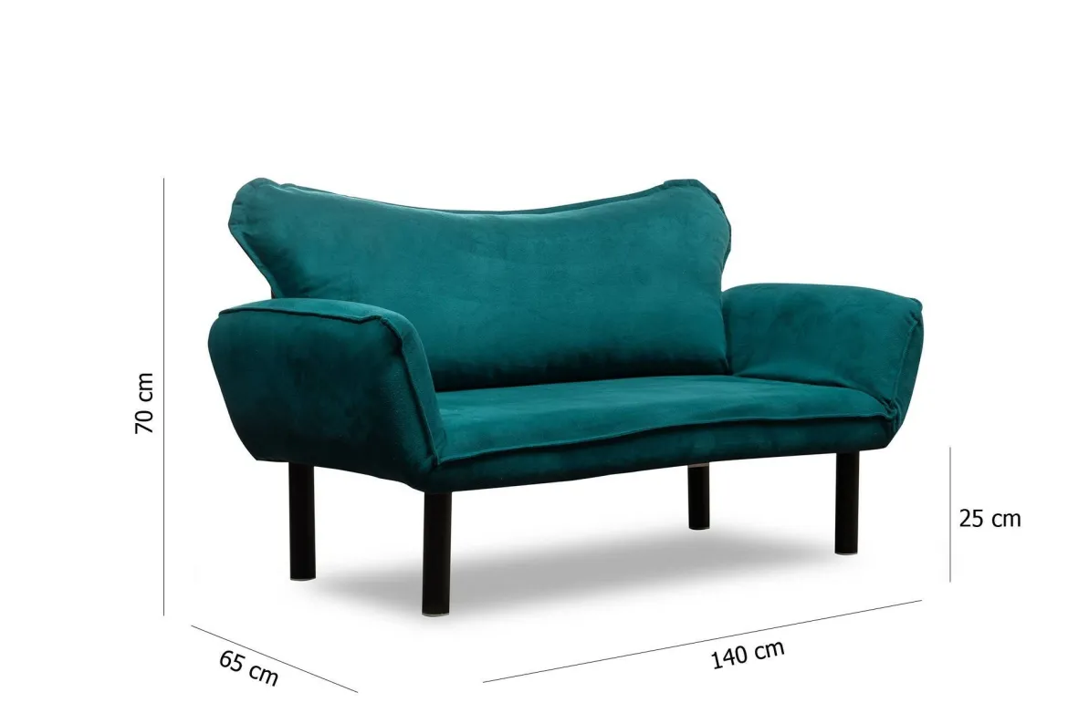 Divano letto alla francese azzurro 140x65cm - Hone