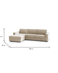Divano letto angolare beige 280x95cm - Allaida
