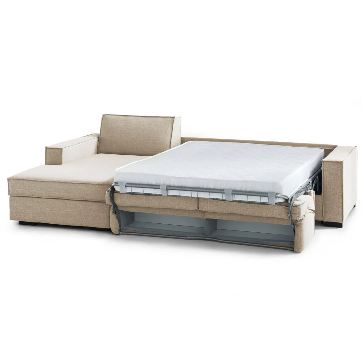 Divano letto angolare beige 280x95cm - Allaida