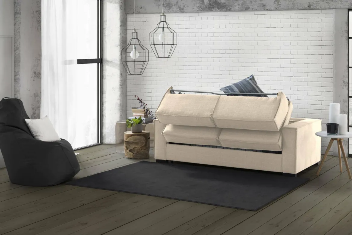 Divano letto angolare beige 280x95cm - Allaida