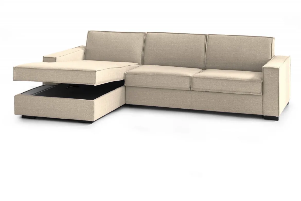 Divano letto angolare beige 280x95cm - Allaida