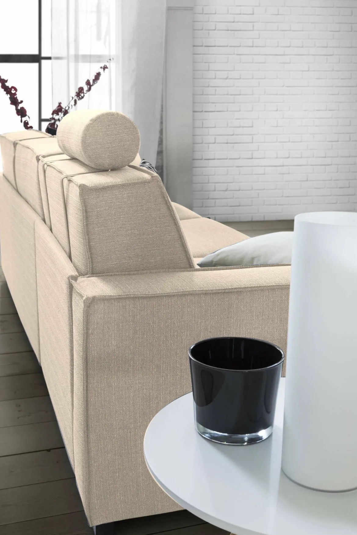 Divano letto angolare beige 280x95cm - Allaida