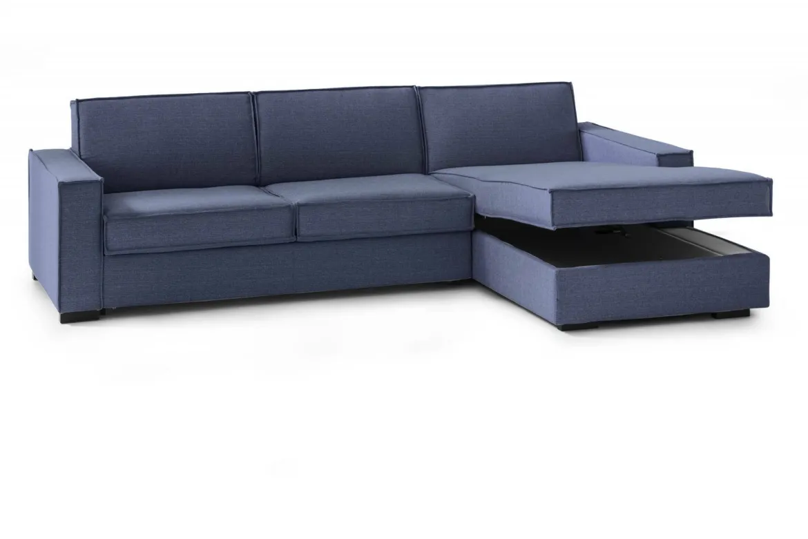 Divano letto angolare blu 260x95cm - Afar