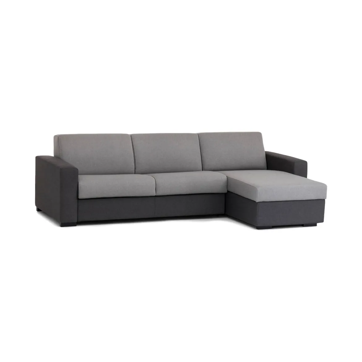 Divano letto angolare grigio e antracite 280x95cm - Aika