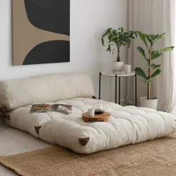 Divano letto comodo crema 120x75cm - Surigae