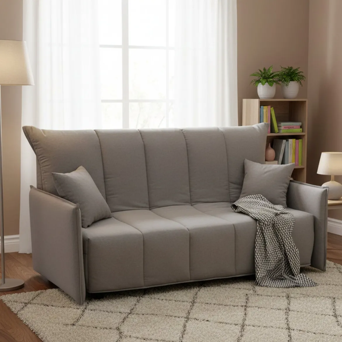 Divano letto comodo grigio 125x90cm - Ariska