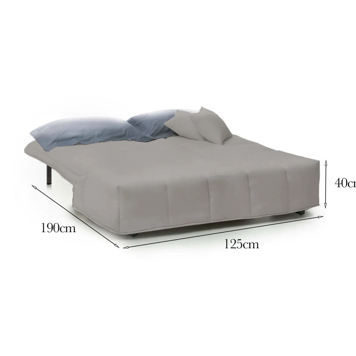 Divano letto comodo grigio 125x90cm - Ariska