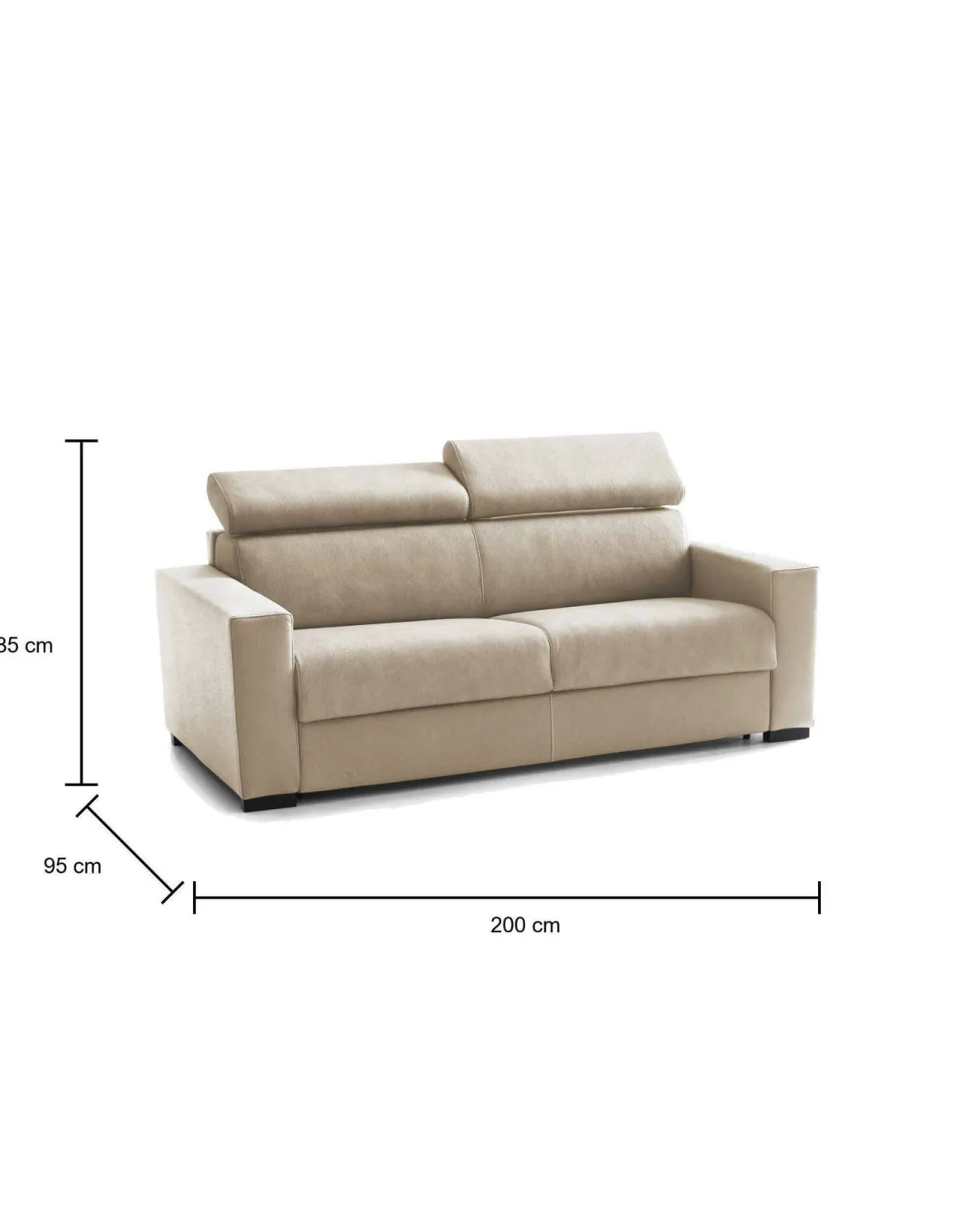 Divano letto compatto beige 200x95cm - Algo