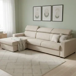 Divano letto compatto beige 260x95cm - Aloet