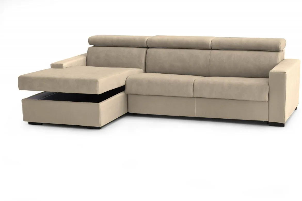 Divano letto compatto beige 260x95cm - Aloet