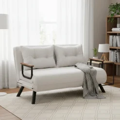 Divano letto compatto bianco 133x78cm - Calvin