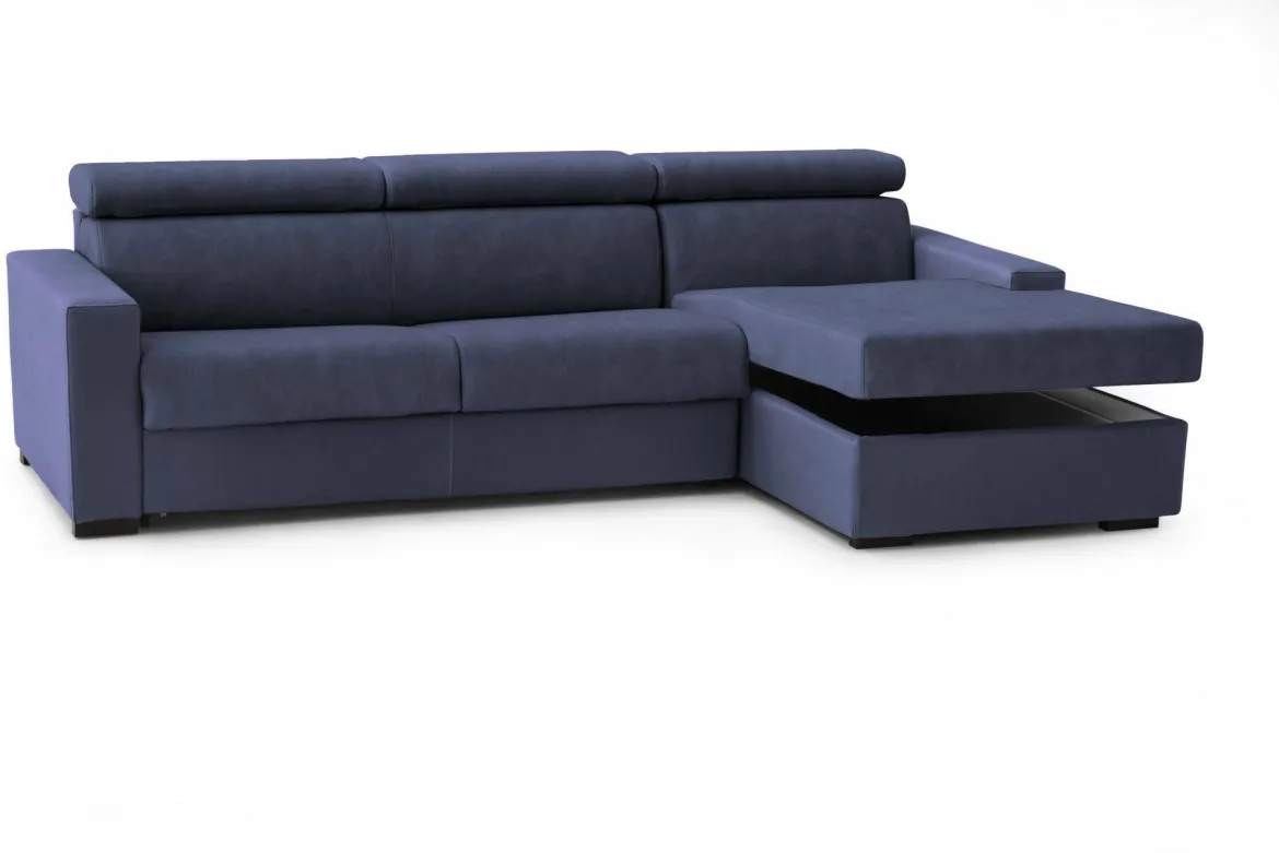 Divano letto compatto blu 280x95cm - Achico
