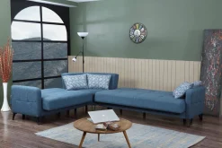 Divano letto compatto blu 302x234cm - Apo