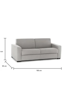 Divano letto compatto grigio 180x95cm - Akito